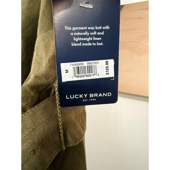 Lucky Brand Linen Blend Belted Jumpsuit Olive Green Women’s Size M NWT $129 - Picture 6 of 9